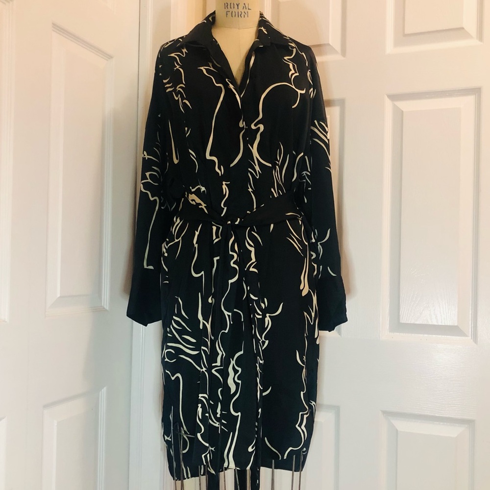 Zara satin shirt dress